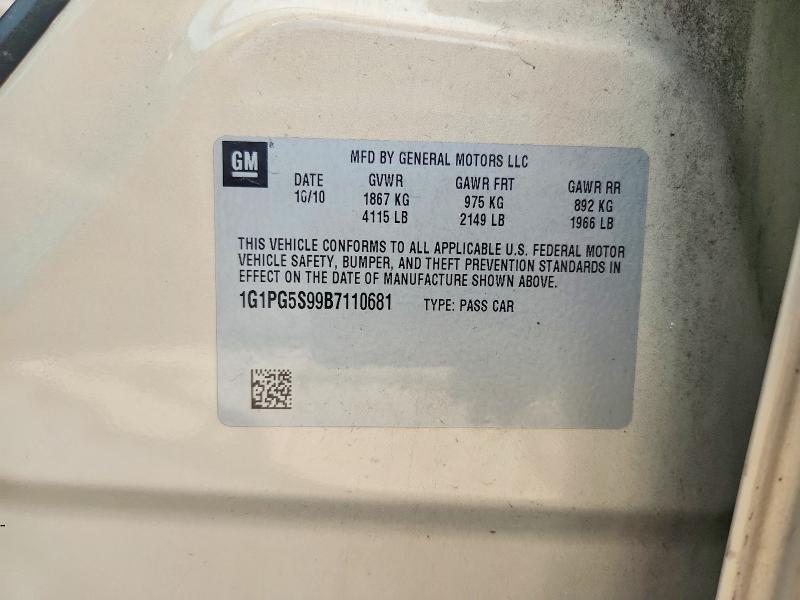 59076776 :رقم المزاد ، 1G1PG5S99B7110681 vin ، 2011 Chevrolet Cruze مزاد بيع