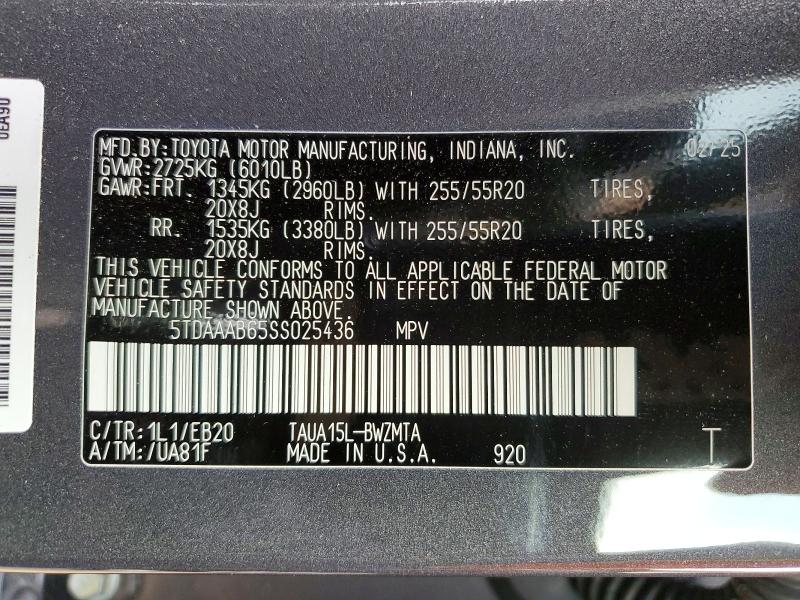 Продаж на аукціоні авто 2025 Lexus Tx 350, vin: 5TDAAAB65SS025436, номер лоту: 59553576