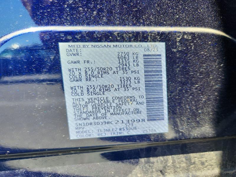 Продажа на аукционе авто 2024 Nissan Pathfinder, vin: 5N1DR3DJ9RC213998, номер лота: 61546646