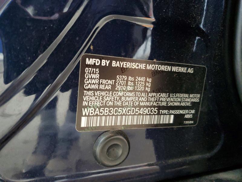 Aukcja sprzedaży 2016 Bmw 535, vin: WBA5B3C5XGD549035, numer aukcji: 62782456