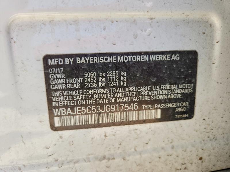 Aukcja sprzedaży 2018 Bmw 540, vin: WBAJE5C53JG917546, numer aukcji: 62371806