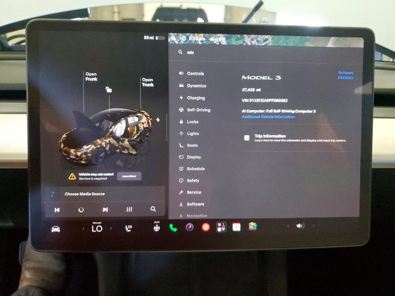 Aukcja sprzedaży 2023 Tesla Model 3, vin: 5YJ3E1EA9PF580382, numer aukcji: 60316726
