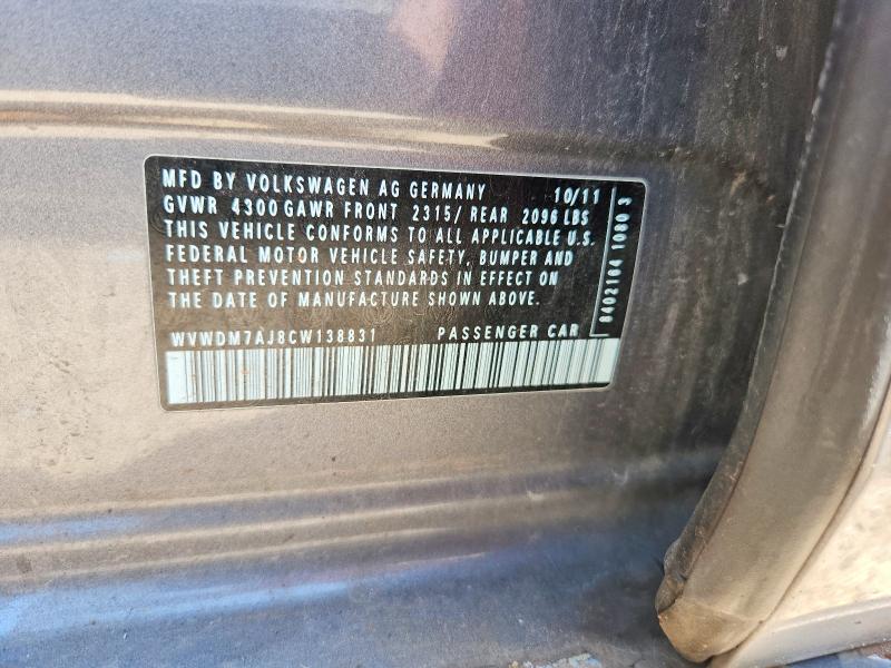 Продажа на аукционе авто 2012 Volkswagen Golf, vin: WVWDM7AJ8CW138831, номер лота: 63054836