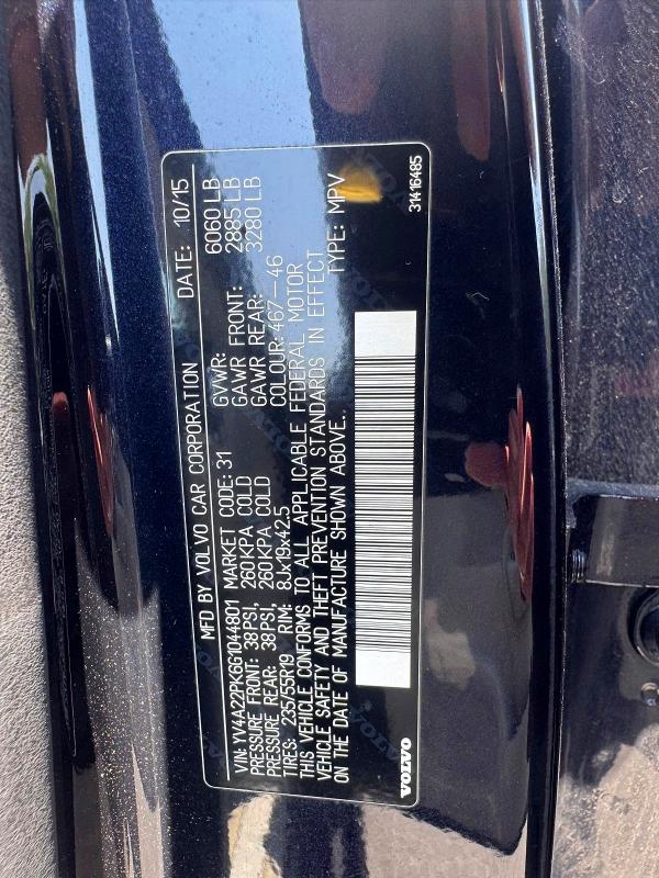 Продаж на аукціоні авто 2016 Volvo Xc90, vin: YV4A22PK6G1044801, номер лоту: 61323396