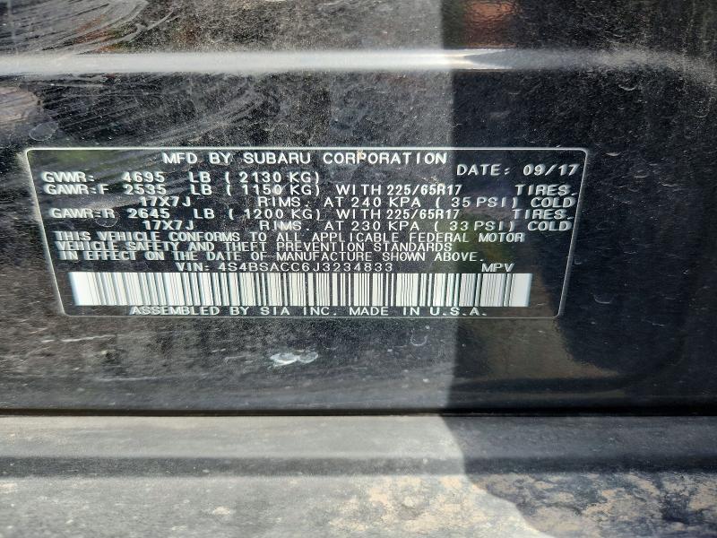 Aukcja sprzedaży 2018 Subaru Outback, vin: 4S4BSACC6J3234833, numer aukcji: 59388146