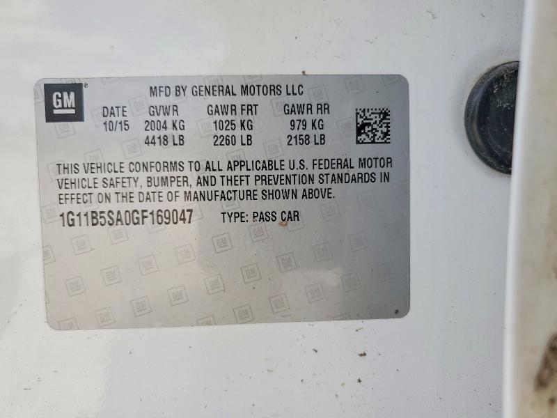 62346526 :رقم المزاد ، 1G11B5SA0GF169047 vin ، 2016 Chevrolet Malibu Limited مزاد بيع