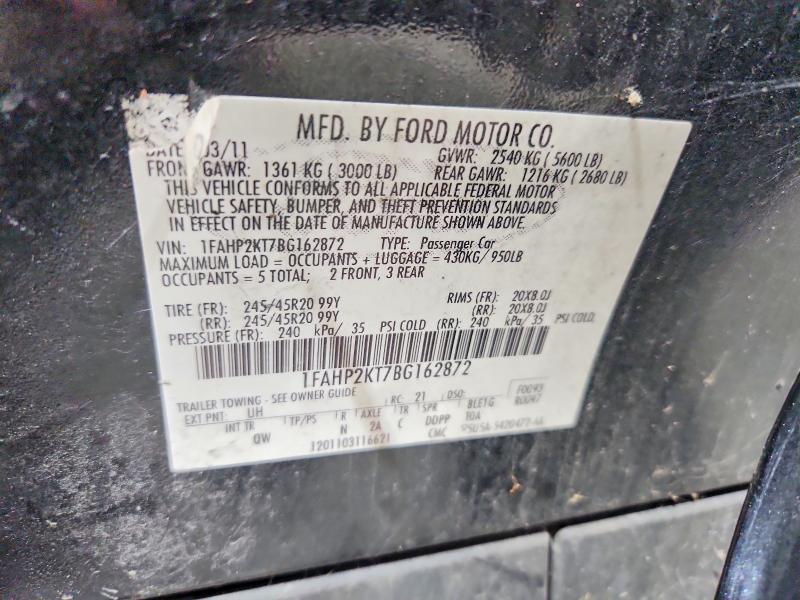2011 Ford Taurus მანქანა იყიდება აუქციონზე, vin: 1FAHP2KT7BG162872, აუქციონის ნომერი: 61996386
