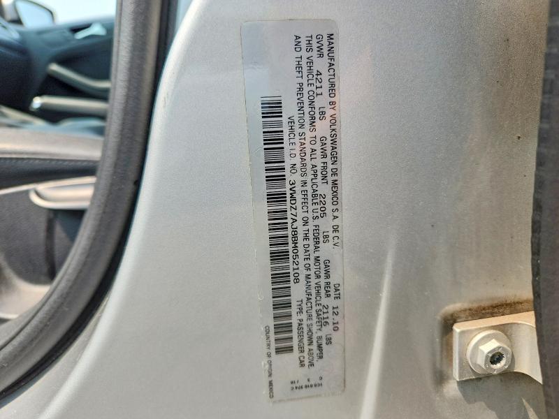 Aukcja sprzedaży 2011 Volkswagen Jetta, vin: 3VWDZ7AJ8BM052108, numer aukcji: 60660846