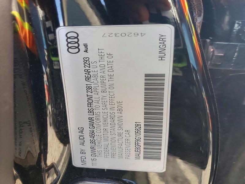 Продажа на аукционе авто 2016 Audi A3, vin: WAUE8GFF9G1056281, номер лота: 57918906