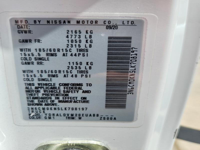 Продажа на аукционе авто 2020 Nissan Nv200, vin: 3N6CM0KN5LK708197, номер лота: 61802726