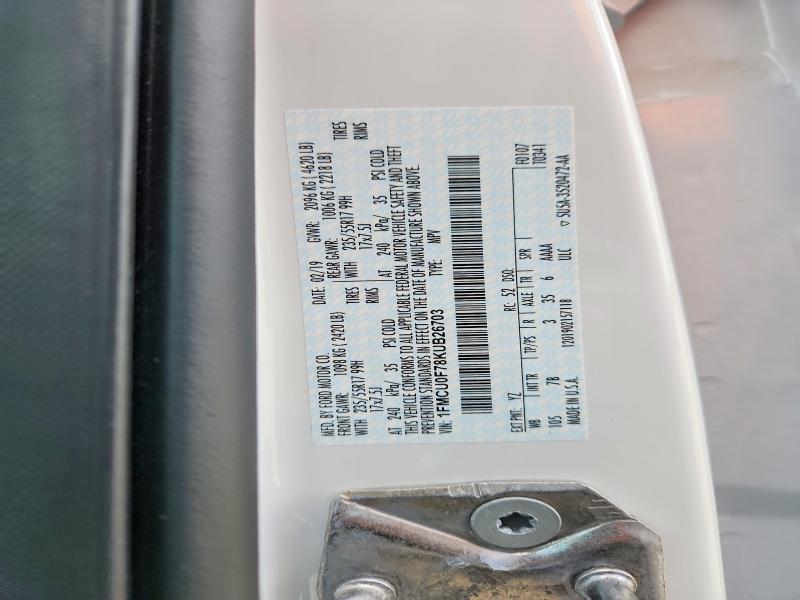 2019 Ford Escape მანქანა იყიდება აუქციონზე, vin: 1FMCU0F78KUB26703, აუქციონის ნომერი: 61197426