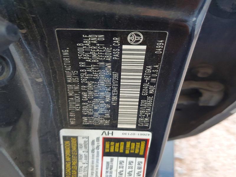 Aukcja sprzedaży 2015 Toyota Avalon, vin: 4T1BK1EB4FU173987, numer aukcji: 62748466