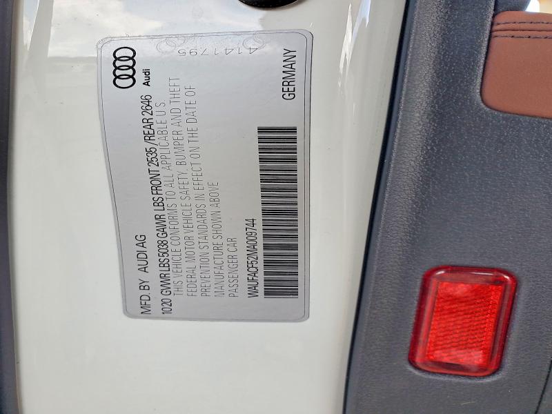 Aukcja sprzedaży 2021 Audi A5, vin: WAUFACF52MA009744, numer aukcji: 58411616