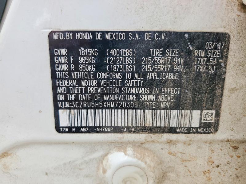Продаж на аукціоні авто 2017 Honda Hr-v, vin: 3CZRU5H5XHM720305, номер лоту: 62774686
