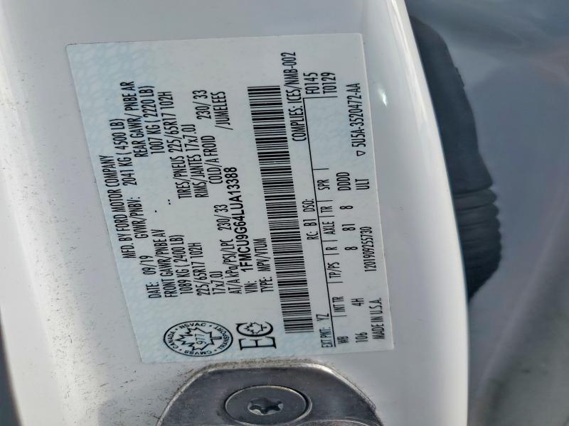 Продажа на аукционе авто 2020 Ford Escape, vin: 1FMCU9G64LUA13388, номер лота: 62071886