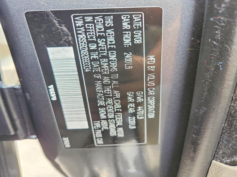 Aukcja sprzedaży 2008 Volvo S60, vin: YV1RS592X82693334, numer aukcji: 61764976