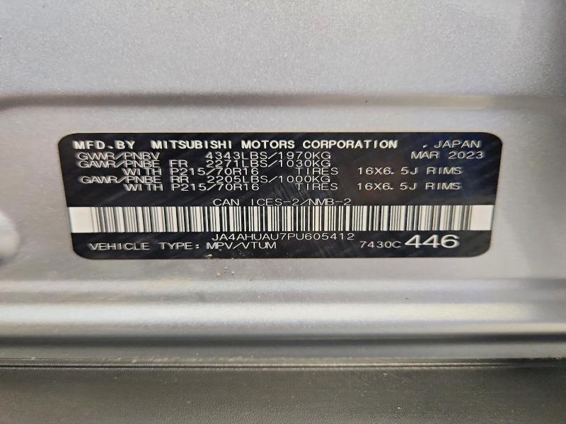 2023 Mitsubishi Rvr მანქანა იყიდება აუქციონზე, vin: JA4AHUAU7PU605412, აუქციონის ნომერი: 59032326