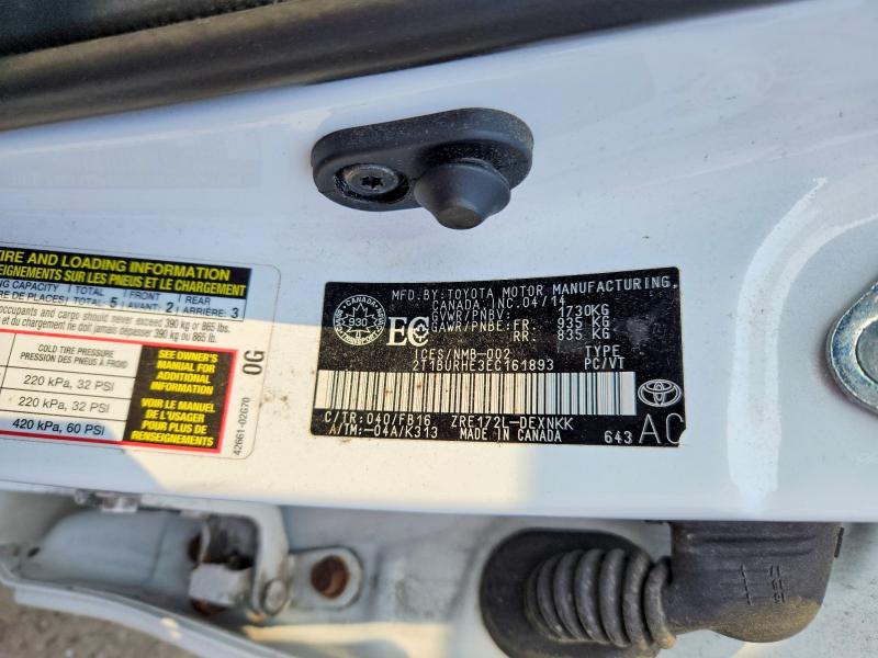 2014 Toyota Corolla მანქანა იყიდება აუქციონზე, vin: 2T1BURHE3EC161893, აუქციონის ნომერი: 85995785