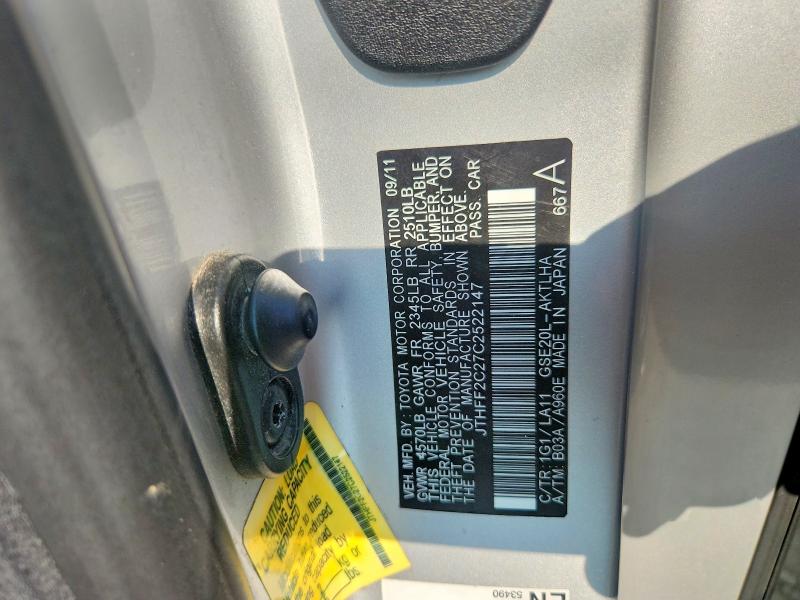 Продаж на аукціоні авто 2012 Lexus Is, vin: JTHFF2C27C2522147, номер лоту: 60828906