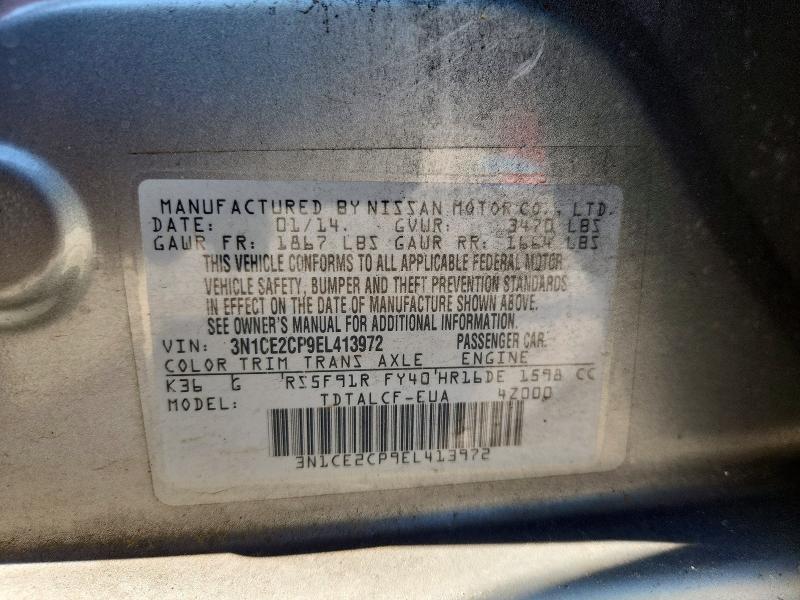 60228526 :رقم المزاد ، 3N1CE2CP9EL413972 vin ، 2014 Nissan Versa Note مزاد بيع