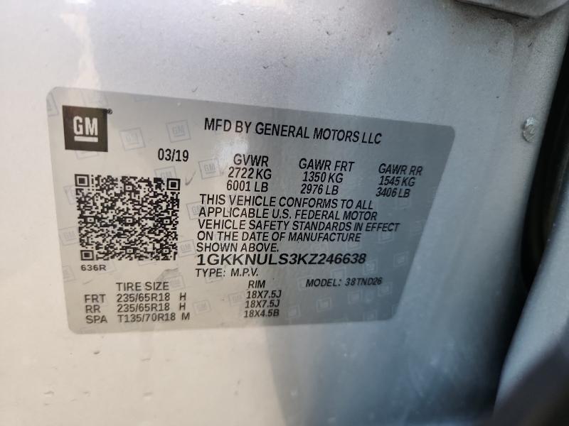 Продаж на аукціоні авто 2019 Gmc Acadia, vin: 1GKKNULS3KZ246638, номер лоту: 60558336