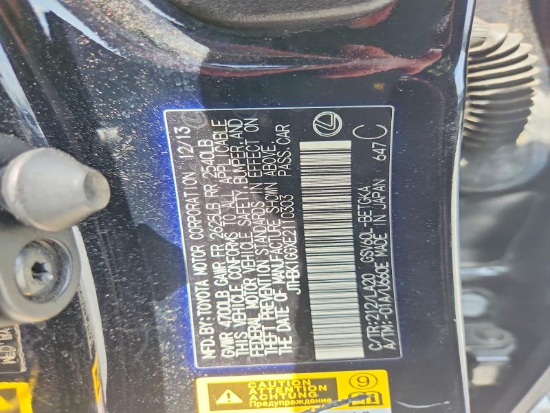 59610656 :رقم المزاد ، JTHBK1GGXE2110303 vin ، 2014 Lexus Es مزاد بيع
