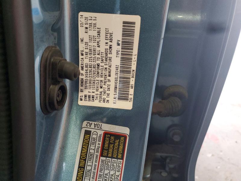2014 Honda Cr-v მანქანა იყიდება აუქციონზე, vin: 5J6RM4H56EL063462, აუქციონის ნომერი: 60362386
