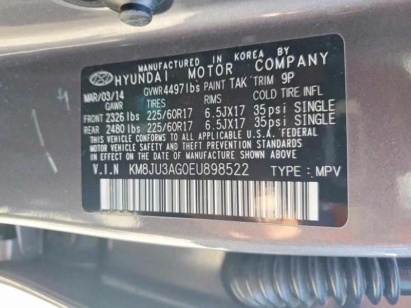 Продаж на аукціоні авто 2014 Hyundai Tucson, vin: KM8JU3AG0EU898522, номер лоту: 63357456