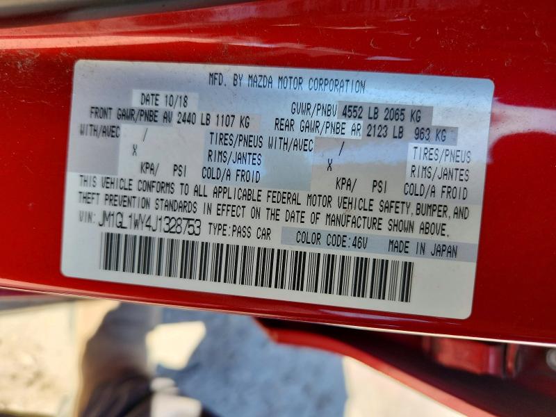 2018 Mazda 6 მანქანა იყიდება აუქციონზე, vin: JM1GL1WY4J1328753, აუქციონის ნომერი: 60175336