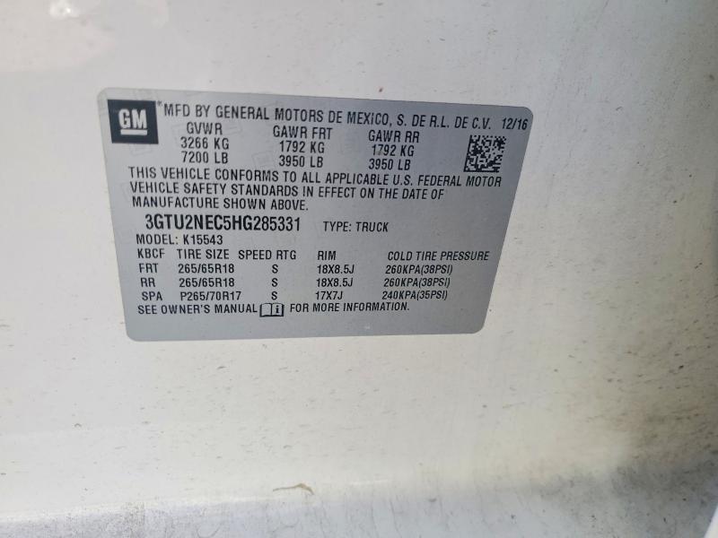 63025226 :رقم المزاد ، 3GTU2NEC5HG285331 vin ، 2017 Gmc Sierra مزاد بيع