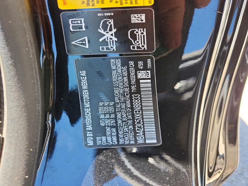 2019 Bmw 430xi მანქანა იყიდება აუქციონზე, vin: WBA4Z3C5XKEN88833, აუქციონის ნომერი: 60169036