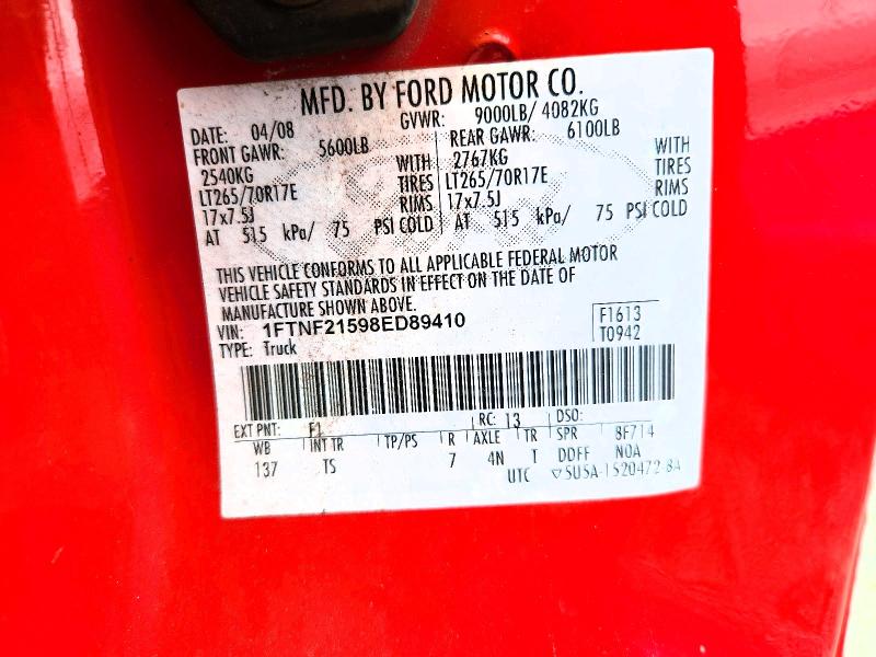 Aukcja sprzedaży 2008 Ford F250, vin: 1FTNF21598ED89410, numer aukcji: 60594756