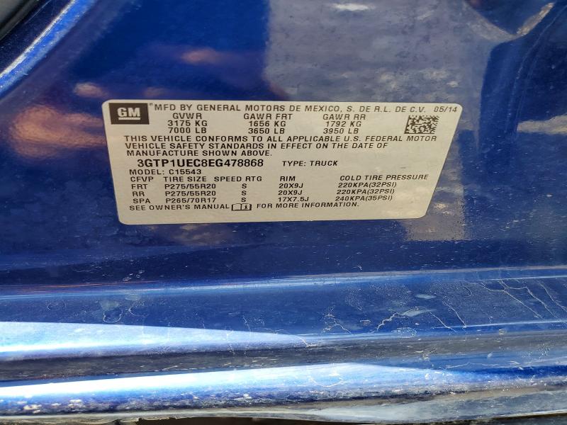 Продаж на аукціоні авто 2014 Gmc Sierra, vin: 3GTP1UEC8EG478868, номер лоту: 60225006