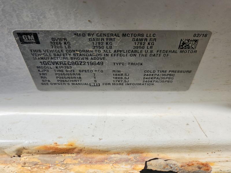 60959646 :رقم المزاد ، 1GCVKREC8GZ219849 vin ، 2016 Chevrolet Silverado مزاد بيع