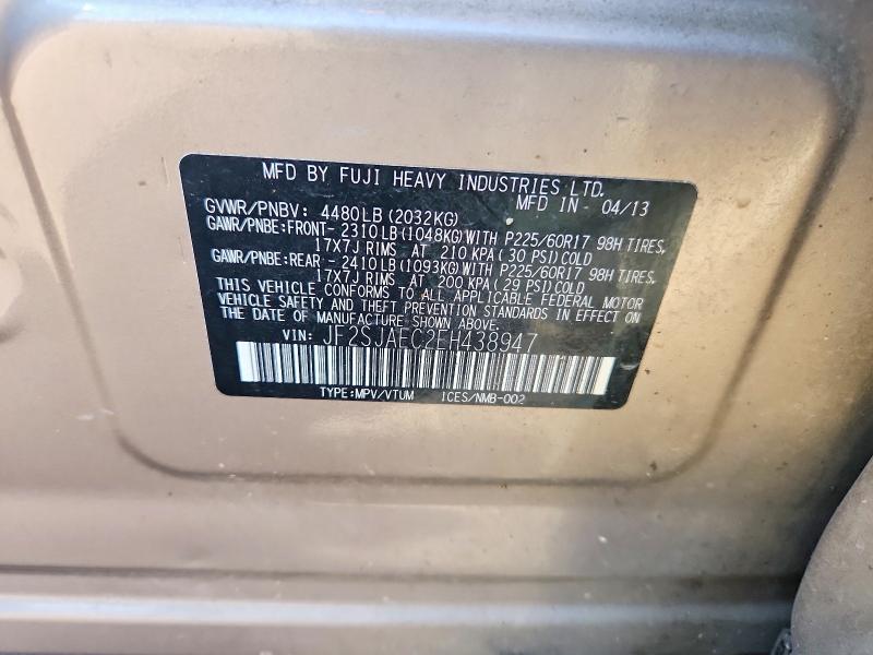 Продажа на аукционе авто 2014 Subaru Forester, vin: JF2SJAEC2EH438947, номер лота: 60255296