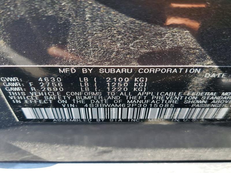 Aukcja sprzedaży 2023 Subaru Legacy, vin: 4S3BWAM62P3015085, numer aukcji: 62243816
