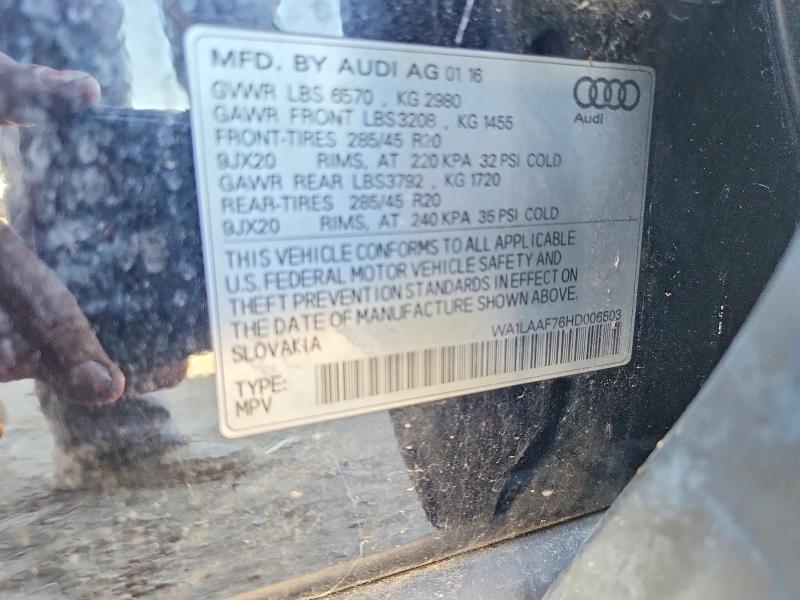 Продаж на аукціоні авто 2017 Audi Q7, vin: WA1LAAF76HD006503, номер лоту: 61512526