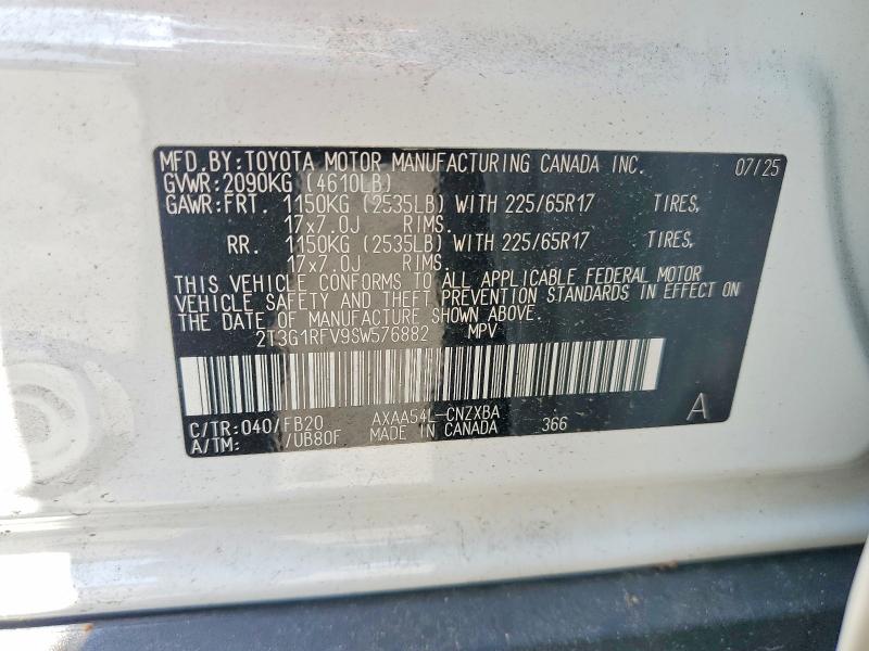 Продаж на аукціоні авто 2025 Toyota Rav4, vin: 2T3G1RFV9SW576882, номер лоту: 58190966