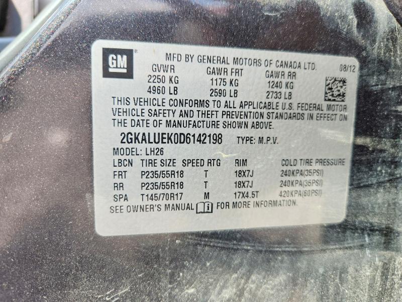 Продаж на аукціоні авто 2013 Gmc Terrain, vin: 2GKALUEK0D6142198, номер лоту: 60021756