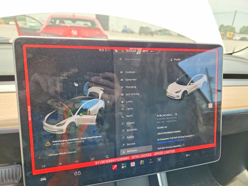 Aukcja sprzedaży 2019 Tesla Model 3, vin: 5YJ3E1EB6KF436984, numer aukcji: 59301286