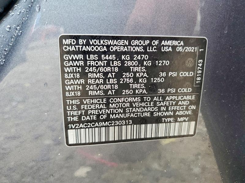 Aukcja sprzedaży 2021 Volkswagen Atlas Cross Sport, vin: 1V2AC2CA9MC230313, numer aukcji: 60852276