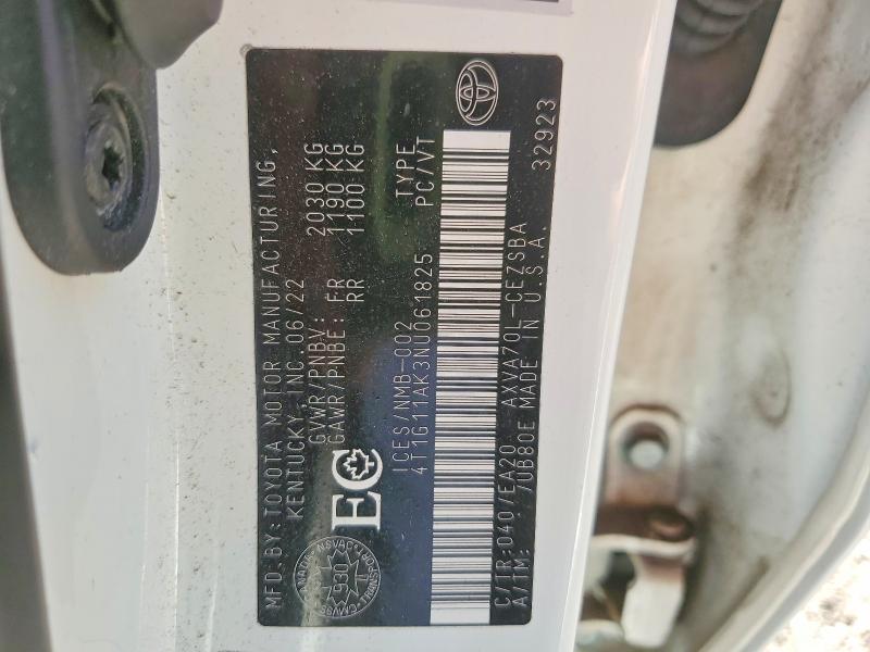 2022 Toyota Camry მანქანა იყიდება აუქციონზე, vin: 4T1G11AK3NU061825, აუქციონის ნომერი: 62663056