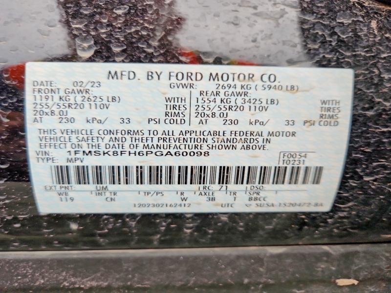 Продаж на аукціоні авто 2023 Ford Explorer, vin: 1FMSK8FH6PGA60098, номер лоту: 61385316