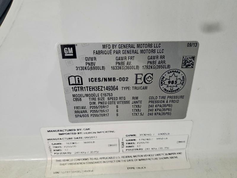 Продаж на аукціоні авто 2014 Gmc Sierra, vin: 1GTR1TEH3EZ149364, номер лоту: 62156166