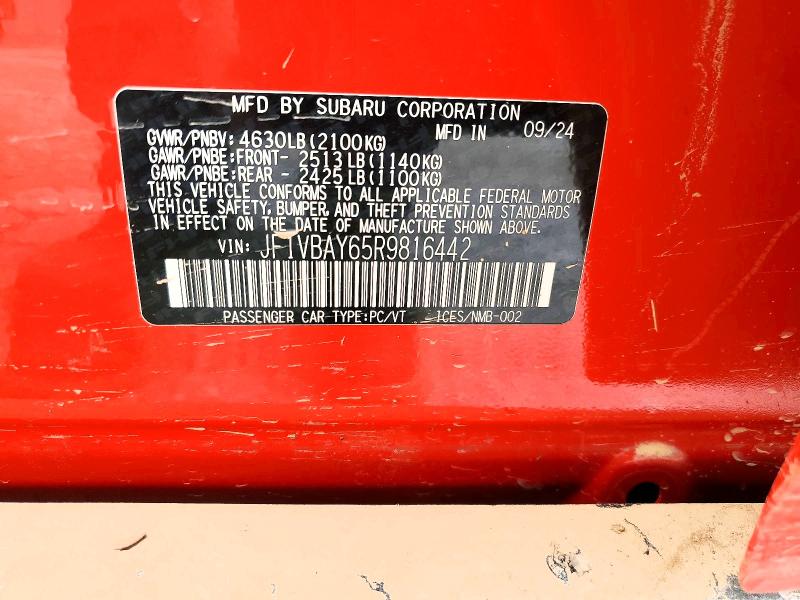 Aukcja sprzedaży 2024 Subaru Wrx, vin: JF1VBAY65R9816442, numer aukcji: 63007216
