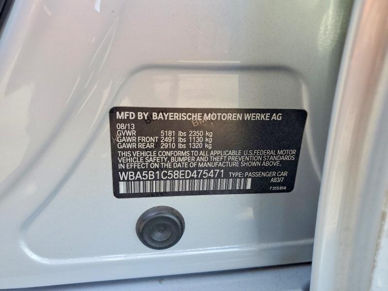 2014 Bmw 535 მანქანა იყიდება აუქციონზე, vin: WBA5B1C58ED475471, აუქციონის ნომერი: 63358796