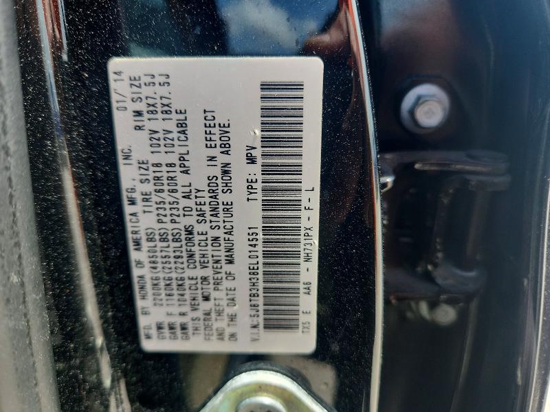 60739096 :رقم المزاد ، 5J8TB3H38EL014551 vin ، 2014 Acura Rdx مزاد بيع