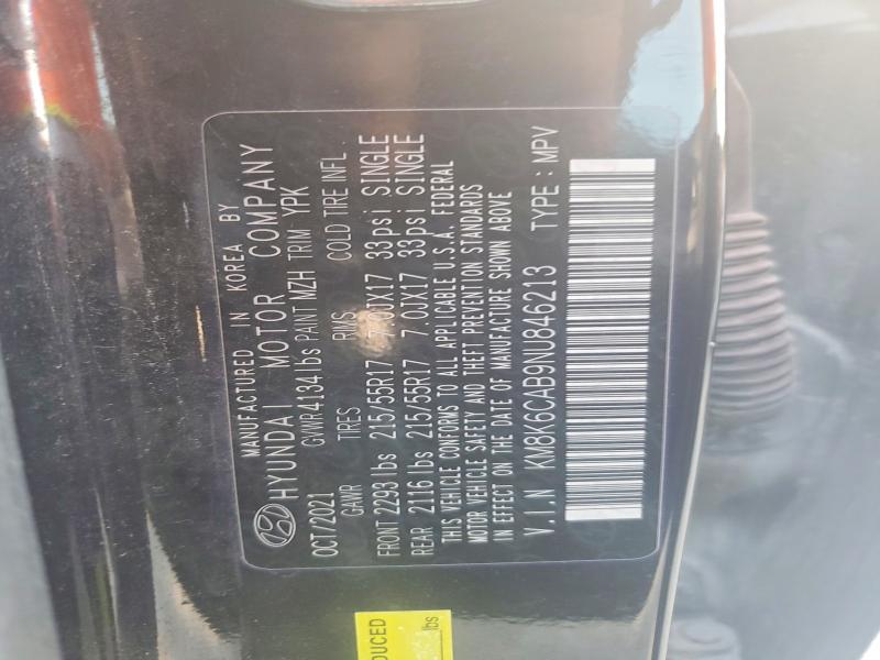 2022 Hyundai Kona მანქანა იყიდება აუქციონზე, vin: KM8K6CAB9NU846213, აუქციონის ნომერი: 59273626