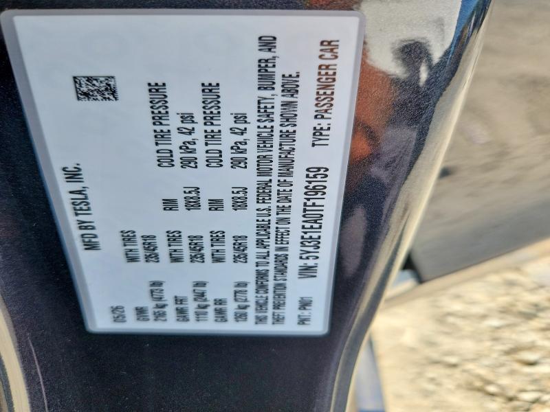 Продаж на аукціоні авто 2026 Tesla Model 3, vin: 5YJ3E1EA0TF196159, номер лоту: 62933856