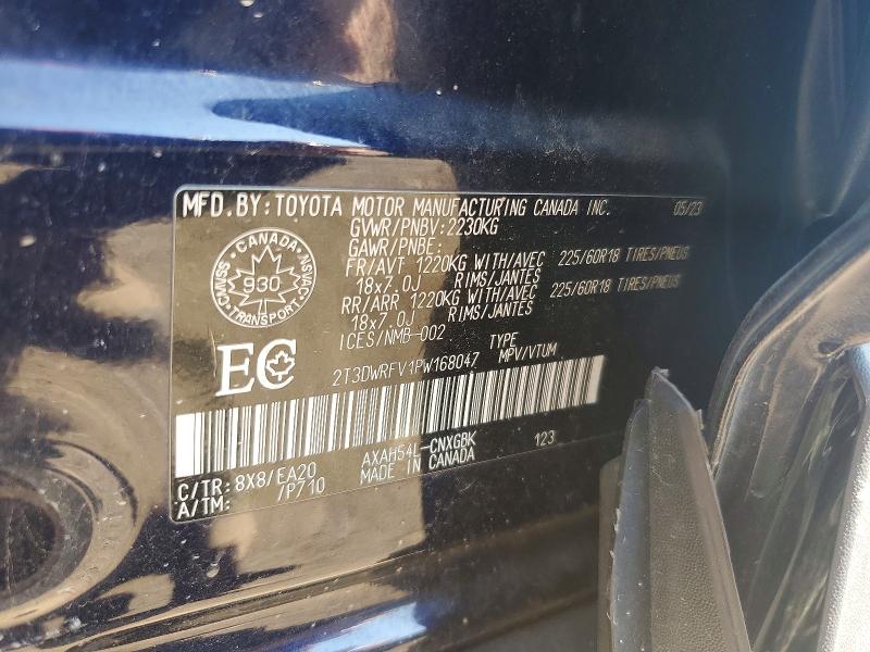 2023 Toyota Rav4 მანქანა იყიდება აუქციონზე, vin: 2T3DWRFV1PW168047, აუქციონის ნომერი: 60383806